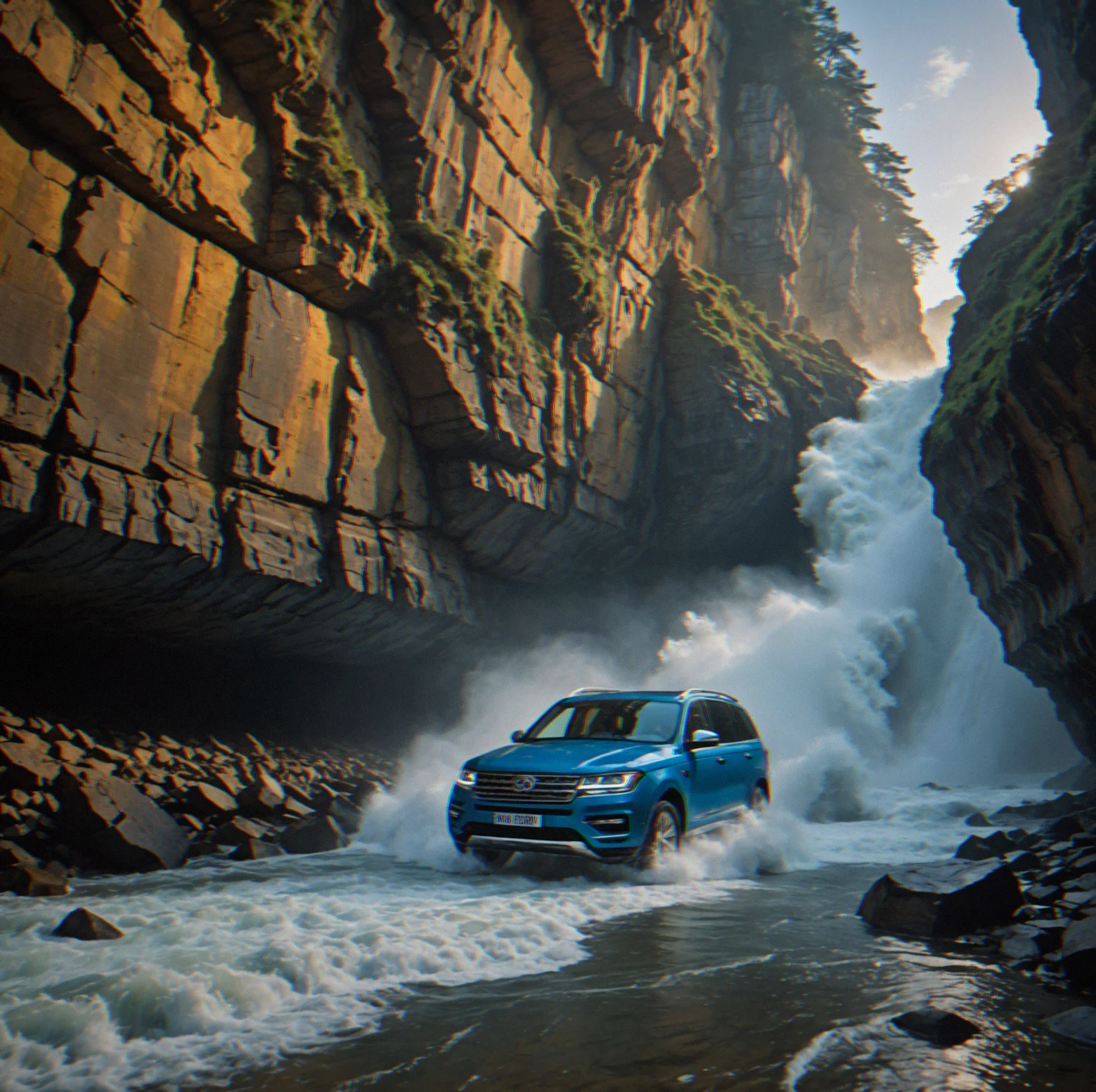 High tide floods the lower sections. Cave's completely underwater. You're routing around the upper cliff-face now. That's your only option.